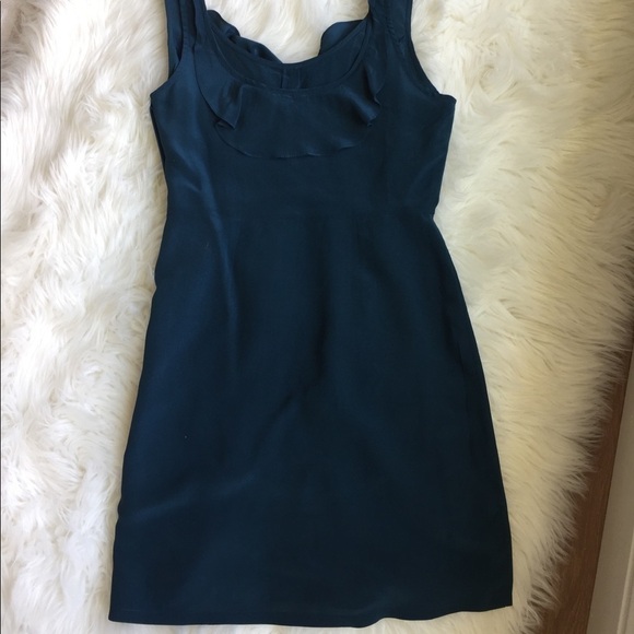 Dark aquamarine Ruffle Neck Mini Dress Size 0 - Picture 5 of 8